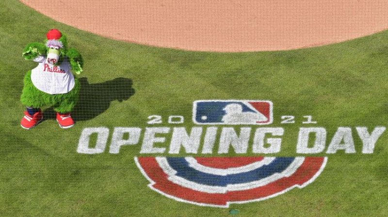 MLB atklāšanas dienā Atlantas "Braves" spēlēja Filadelfijā. Foto: AFP/Scanpix