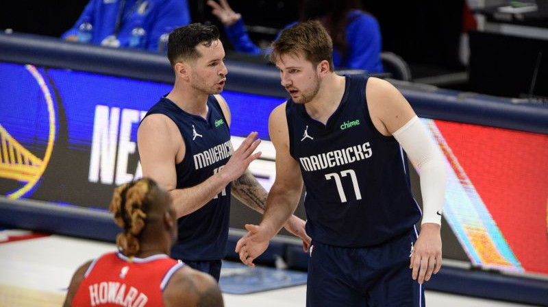 Džejdžejs Rediks un Luka Dončičs. Foto: USA Sports Today