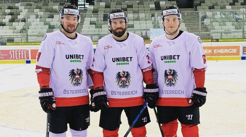 Austrijas izlases hokejisti. Foto: eishockey.at