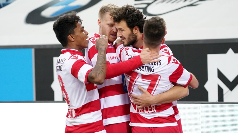 "Sion" futbolisti svin vārtu guvumu. Foto: imago images/Geisser/Scanpix