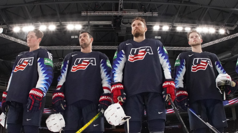 ASV izlases spēlētāji. Foto: IIHF