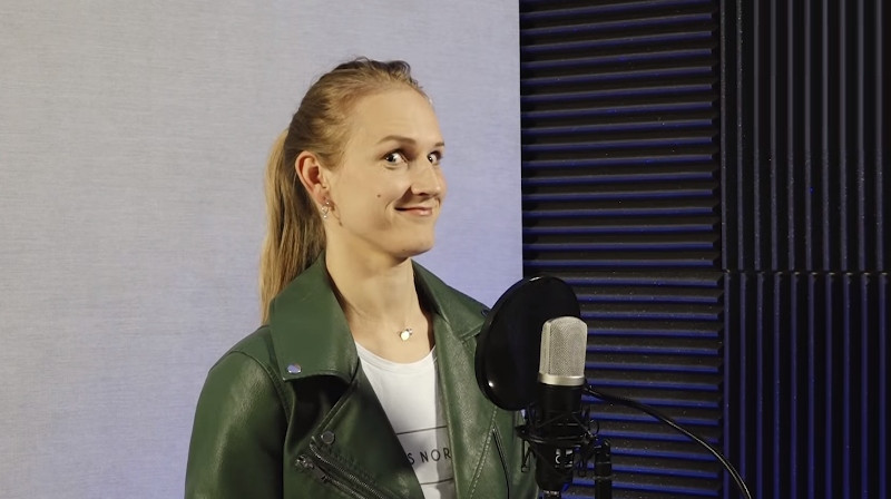 Gunta Vaičule. Foto: Latvijas Radio Latgales studijas raidījums "Pīci breinumi"