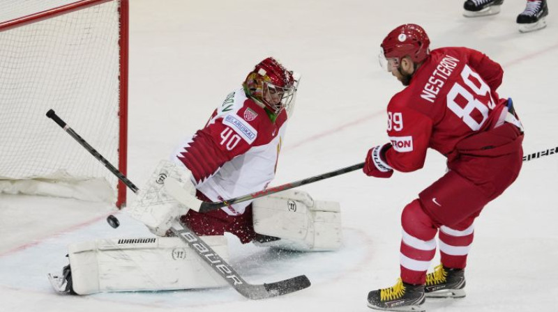 Ņikita Ņesterovs realizē izgājienu viens pret vienu. Foto: Ints Kalniņš/Reuters/Scanpix