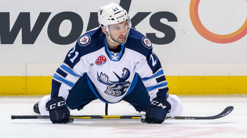 Emils Puarjē. Foto: Jonathan Kozub (Manitoba Moose)