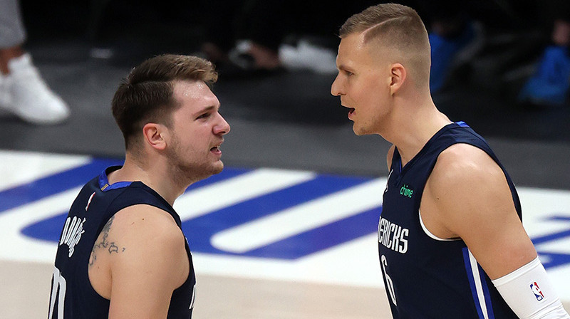 Luka Dončičs un Kristaps Porziņģis var pirmo reizi sasniegt NBA play-off otro kārtu. Foto: AFP/Scanpix