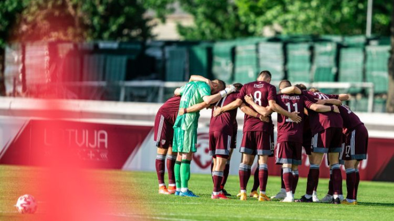 Latvijas futbola izlase. Foto: LFF