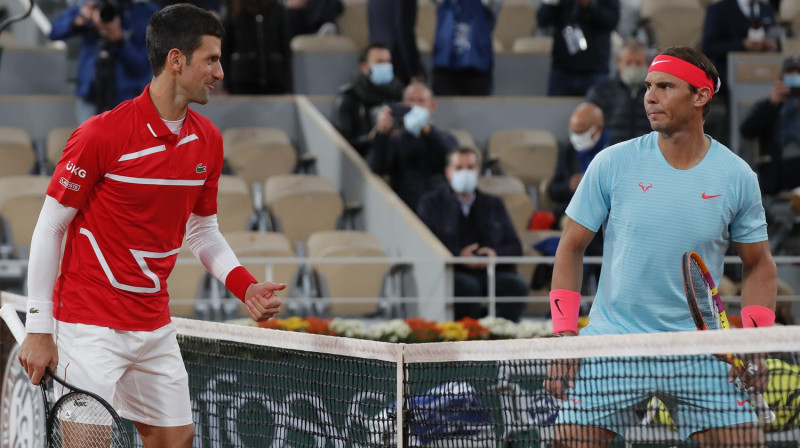 Novaks Džokovičs un Rafaels Nadals. Foto: AP/Scanpix