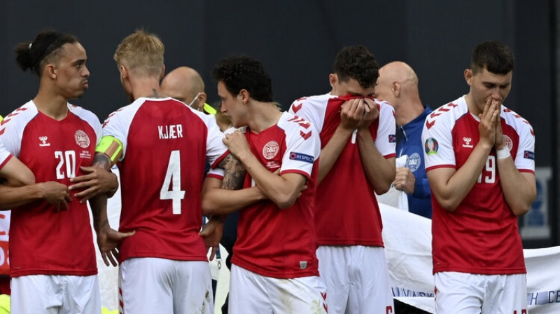 Dānijas izlases futbolisti. Foto: SPO/Scanpix