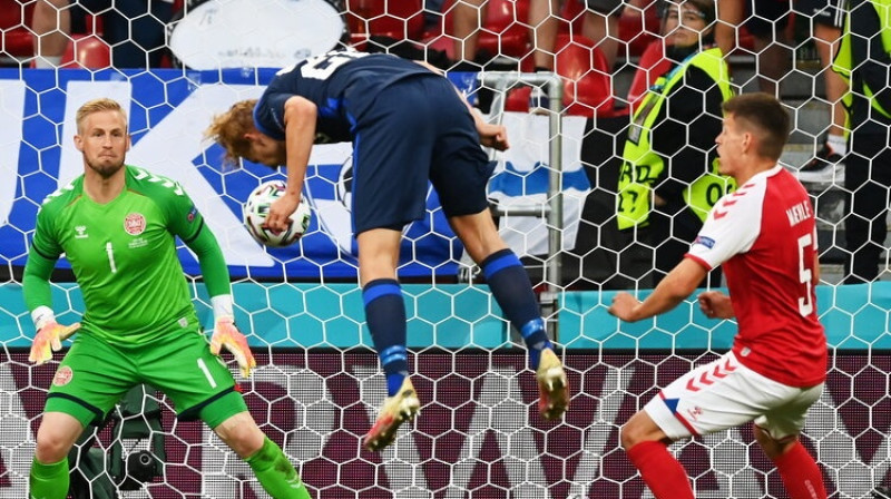 Joels Pohjanpalo izpilda uzvaras sitienu. Foto: EPA/Scanpix