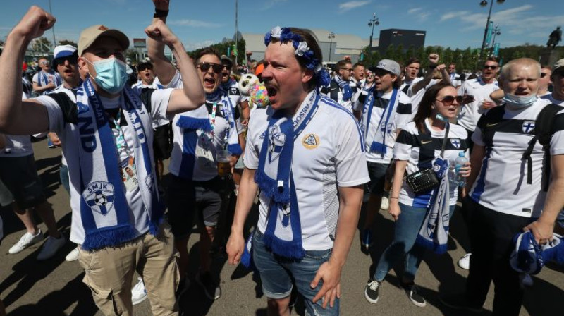 Somu līdzjutēji Sanktpēterburgā. Foto: TASS/Scanpix