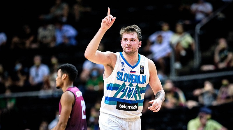 Luka Dončičs 2021. gada 3. jūlijā Kauņā. Foto: FIBA