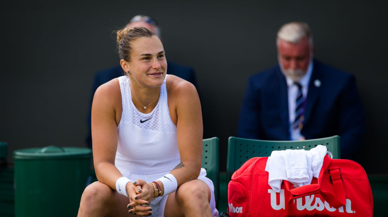 Arinai Sabaļenkai liels atvieglojums, beidzot sasniedzot "Grand Slam" ceturtdaļfinālu. Foto: AFP/Scanpix
