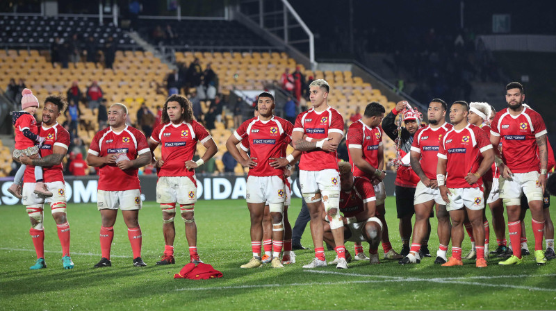 Tonga izlase pēc mača ar Jaunzēlandi, Foto:AFP/Scanpix
