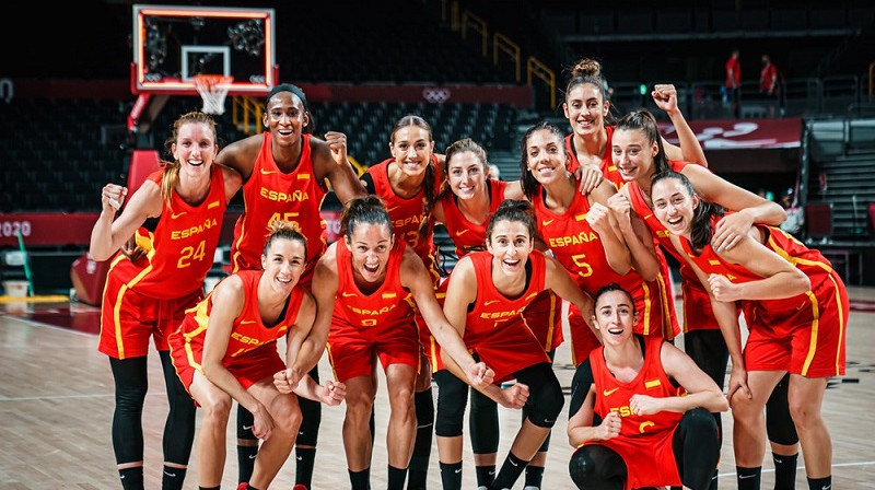 Spānijas basketbolistes: pirmā uzvara Tokijā. Foto: FIBA