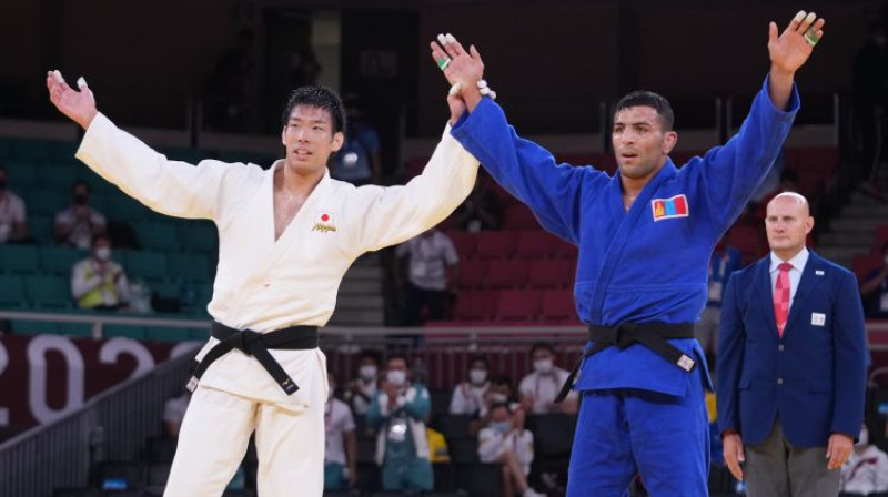 Takanori Nagase un Saeids Mollaei. Foto: Zumapress.com/Scanpix