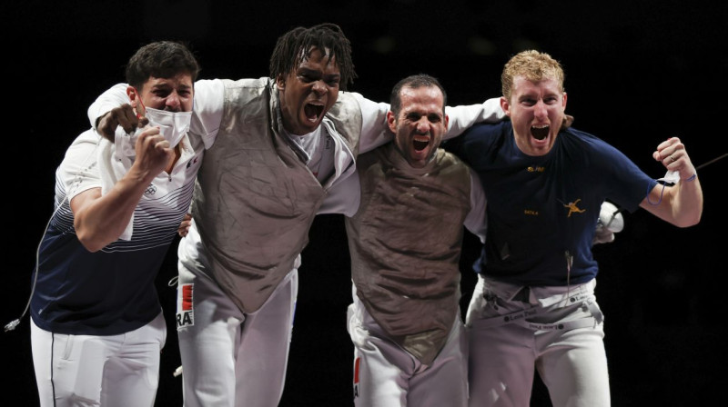 Francijas izlases paukotāji. Foto: Molly Darlinton/Reuters/Scanpix