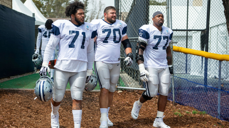 Dalasas "Cowboys" uzbrucēji treniņā, Foto:AP/Scanpix