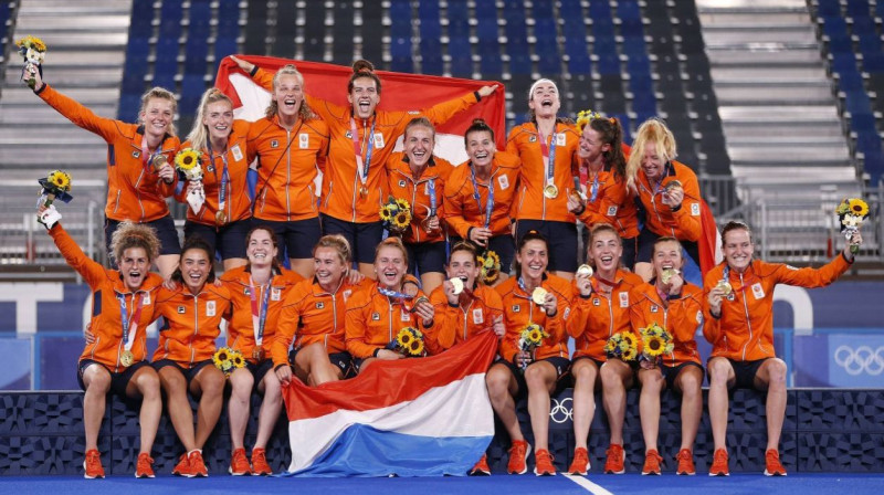 Nīderlandes sieviešu lauka hokeja izlase. Foto: imago images/Pro Shots/Scanpix