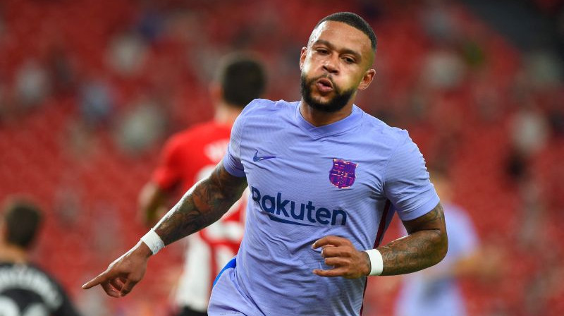 "Barcelona" vārtu guvējs Memfiss Depajs. Foto: AFP/Scanpix