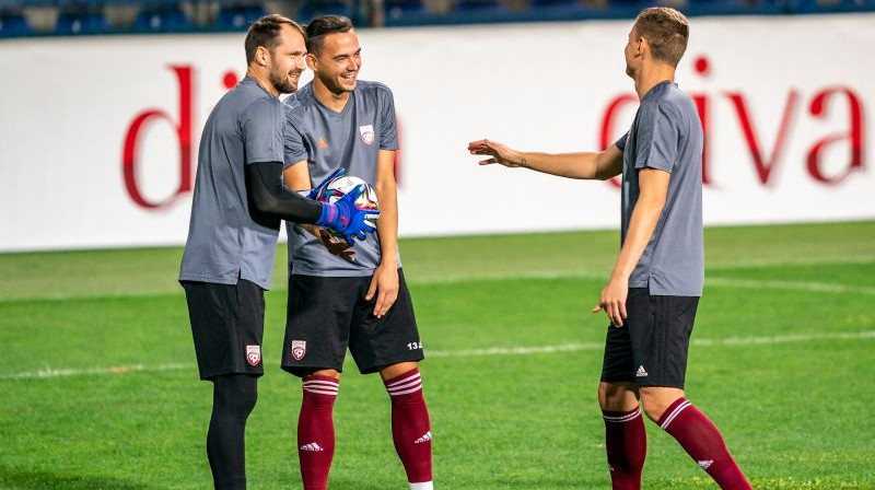 Pāvels Šteinbors un Igors Tarasovs. Foto: Sanita Sparāne/LFF