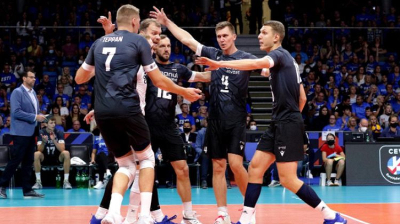 Igaunijas volejbola izlase. Foto: Sīms Semiskars/volley.ee