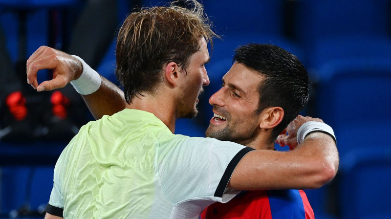 Aleksandrs Zverevs jūlija beigās Novaku Džokoviču pieveica Tokijas olimpiskajās spēlēs, bet "Grand Slam" turnīros viņam tas nav bijis pa spēkam. Foto: AFP/Scanpix