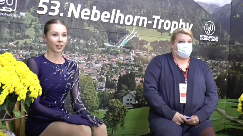 Anete Lāce un trenere Alma Lāce. Foto: Nebelhorn Trophy
