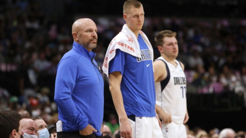 Džeisons Kids, Kristaps Porziņģis, Luka Dončičs. Foto: AP/Scanpix