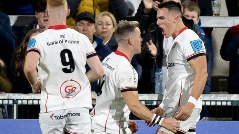 Olsteras regbisti pēc gūtā piezemējuma Foto:unitedrugby.com