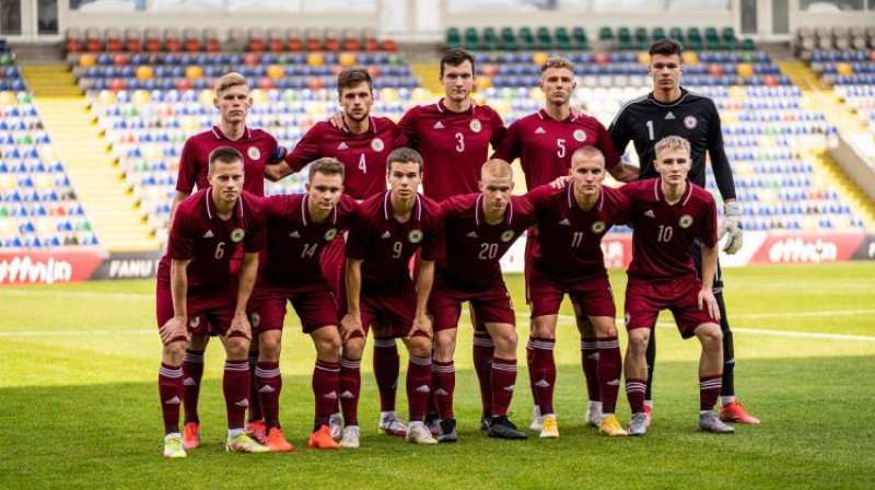 U21 izlase spēlē pret Sanmarīno. Foto: LFF