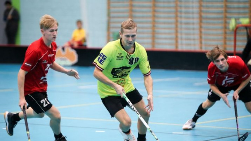 Rihards Dainis (#88). Foto: Floorball.lv