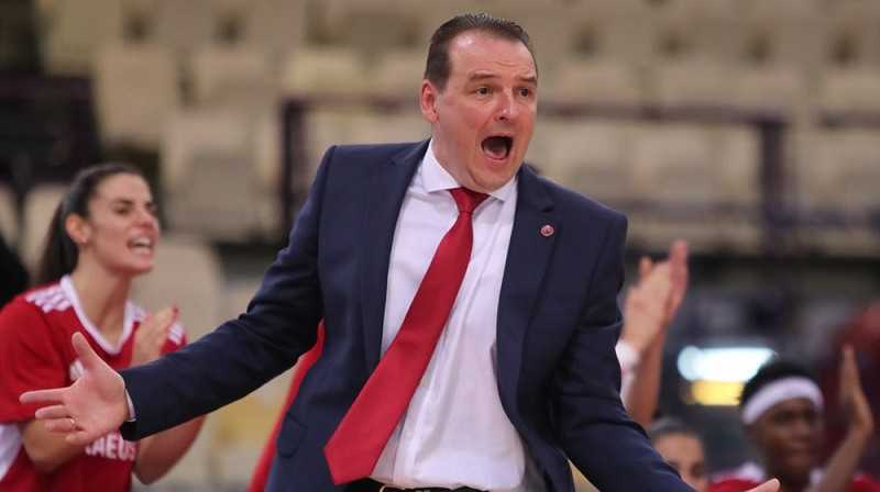 Mārtiņš Zībarts un "Olympiacos": 10-0 bilance Grieķijas virslīgā. Foto: FIBA