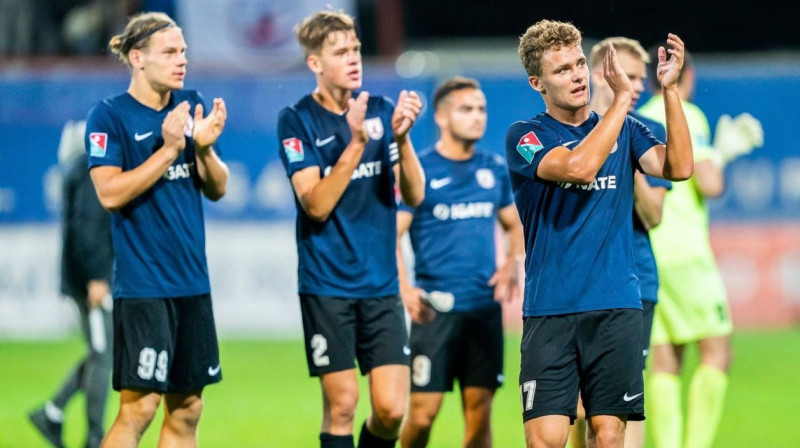 "Albatroz/Jelgava" futbolisti. Foto: Futbola Pirmā līga