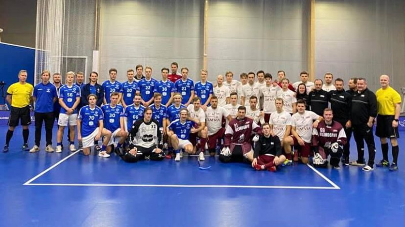 Somijas U-23 un Latvijas izlase
Foto: Floorball.lv