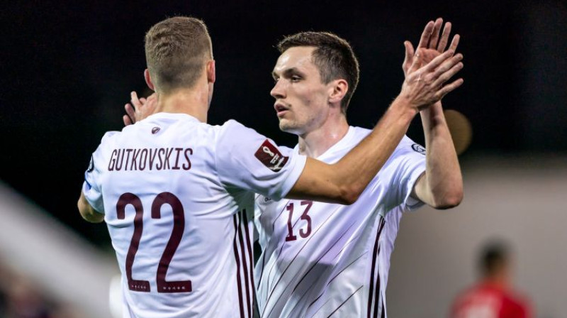 Vladislavs Gutkovskis un Raivis Jurkovskis. Foto: LFF