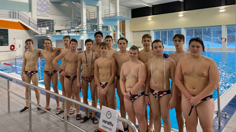 Latvijas U15 izlase. Foto: Latvijas Ūdenspolo federācija.