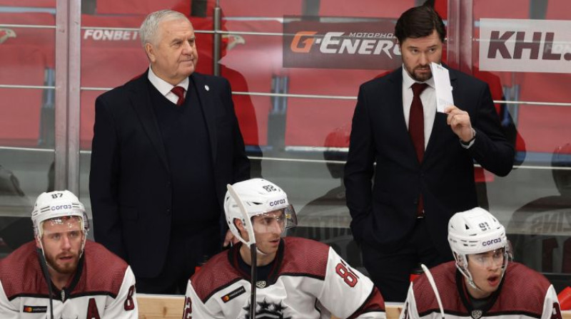 Vladimirs Krikunovs un Aleksandrs Ņiživijs. Foto: dinamoriga.lv