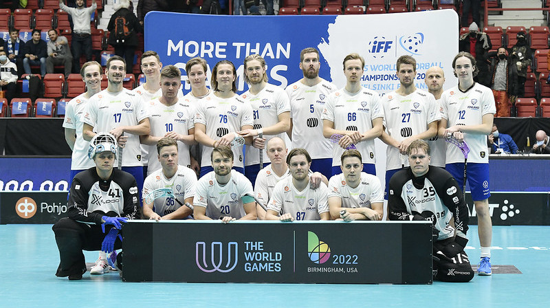 Iekļūstot pusfinālā, somi nopelnīja ceļazīmi uz Pasaules spēlēm ASV
Foto: IFF Floorball