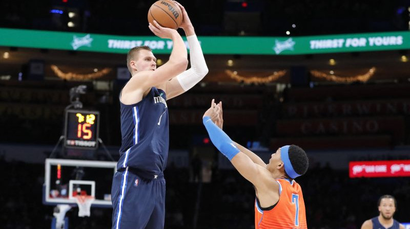 Kristaps Porziņģis un Dariuss Beizlijs Foto: USA Sports Today/Scanpix
