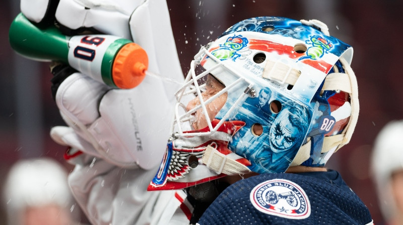 Elvis Merzļikins. Foto: Columbus Blue Jackets