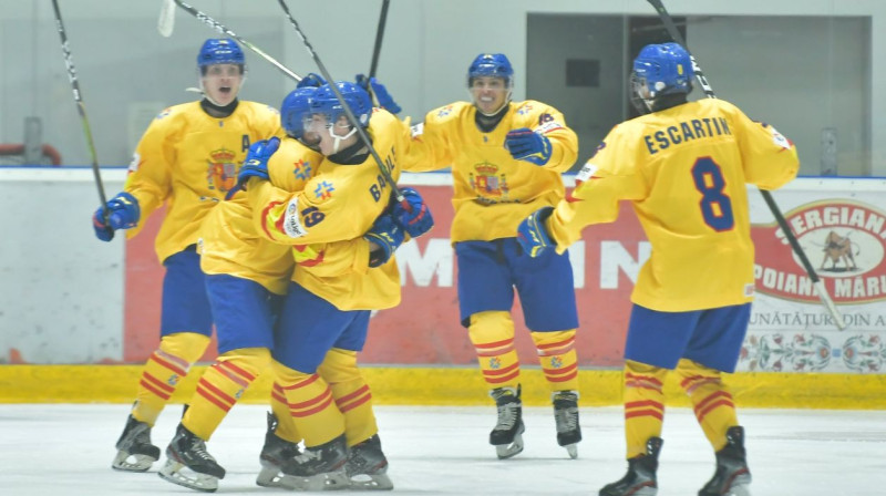 Spānijas U20 izlases hokejistu prieki. Foto: Real Federación Española de Deportes de Hielo (RFEDH)