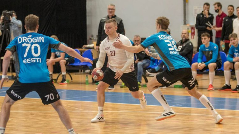 Latvijas klubu izlasi pārstāvošais baltkrievs Aleksejs Gaisa. Foto: Anatolijs Hazovs/Latvijas Handbola federācija