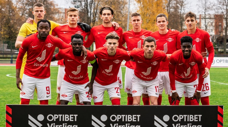 Rudenī pret "Valmieru" Jūrmalas "Spartaks" ar septiņiem Latvijas futbolistiem pamatsastāvā. Foto: "Spartaka" "Facebook" konts