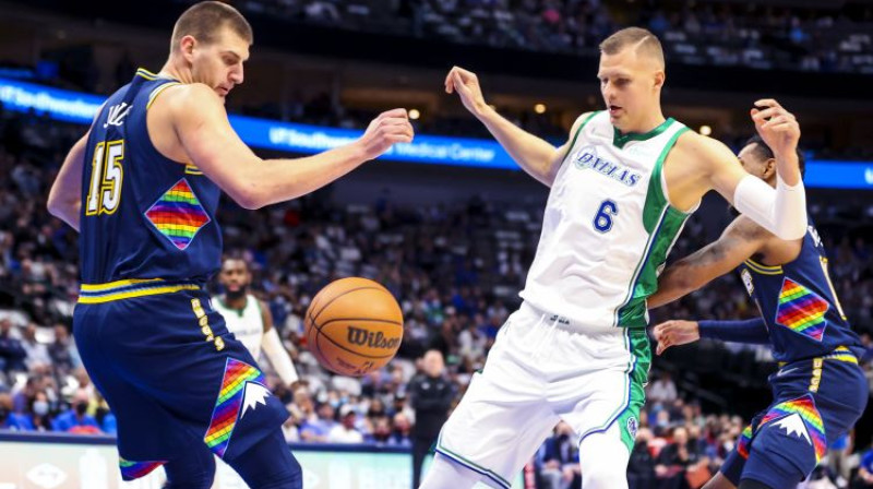 Kristaps Porziņģis un Nikola Jokičs. Foto: USA TODAY Sports/Scanpix