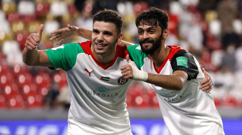 Abū Dabī "Al Jazira" futbolisti svin vārtu guvumu. Foto: Suhaib Salem/Reuters/Scanpix
