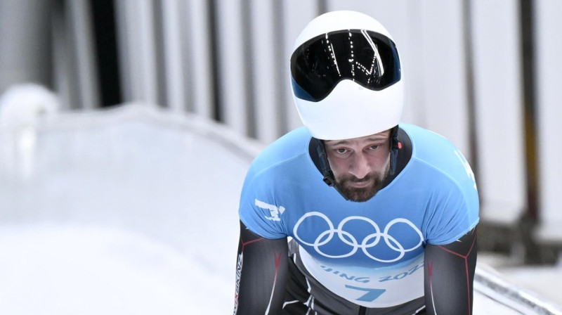 Martins Dukurs pēc finiša. Foto: Christian Bruna/EPA/Scanpix