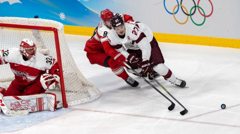 Oskars Cibuļskis pret Dāniju. Foto: EPA/Scanpix