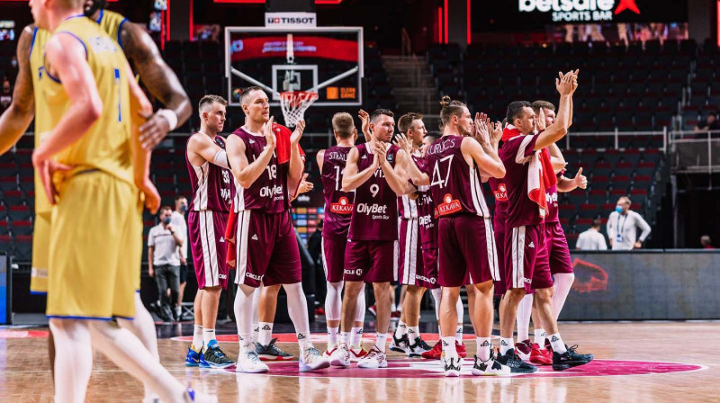 Latvijas izlases basketbolisti. Foto:LBS