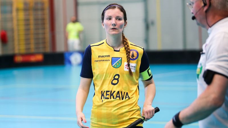 ''Ķekavas'' kluba līdere Paula Metāla. Foto: Ritvars Raits, floorball.lv