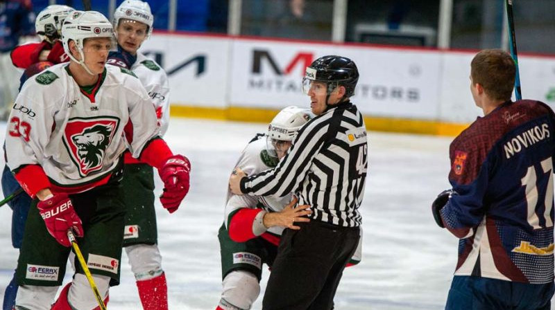 Renārs Kamergrauzis pēc incidenta. Foto: HK Liepāja